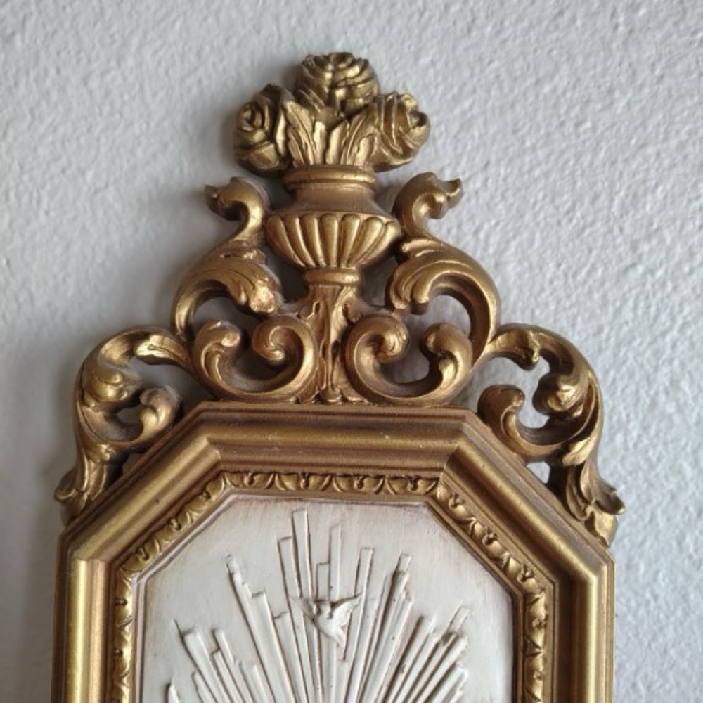 Vtg Dart Int Cherub Angel Goddess Wall Hanging Decor Ethereal Gold Frame - Picture 5 of 12